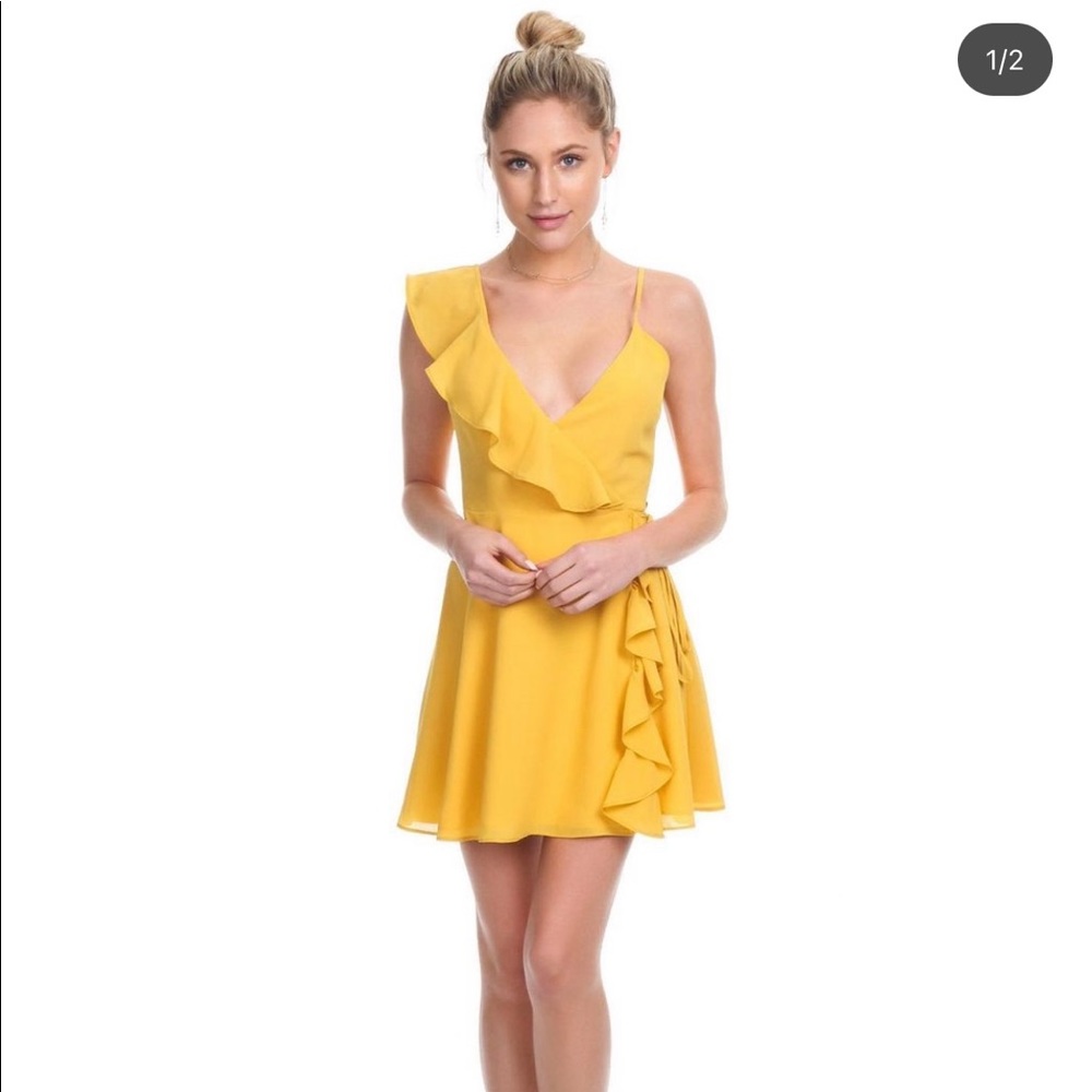 Yellow Wrap Dress from LPA (off revolve)